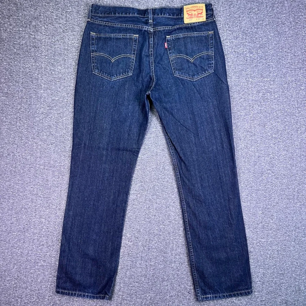 Levis 514 Jeans Mens 37x31 Dark Wash Blue Classic Casual Straight Denim Tag36x32